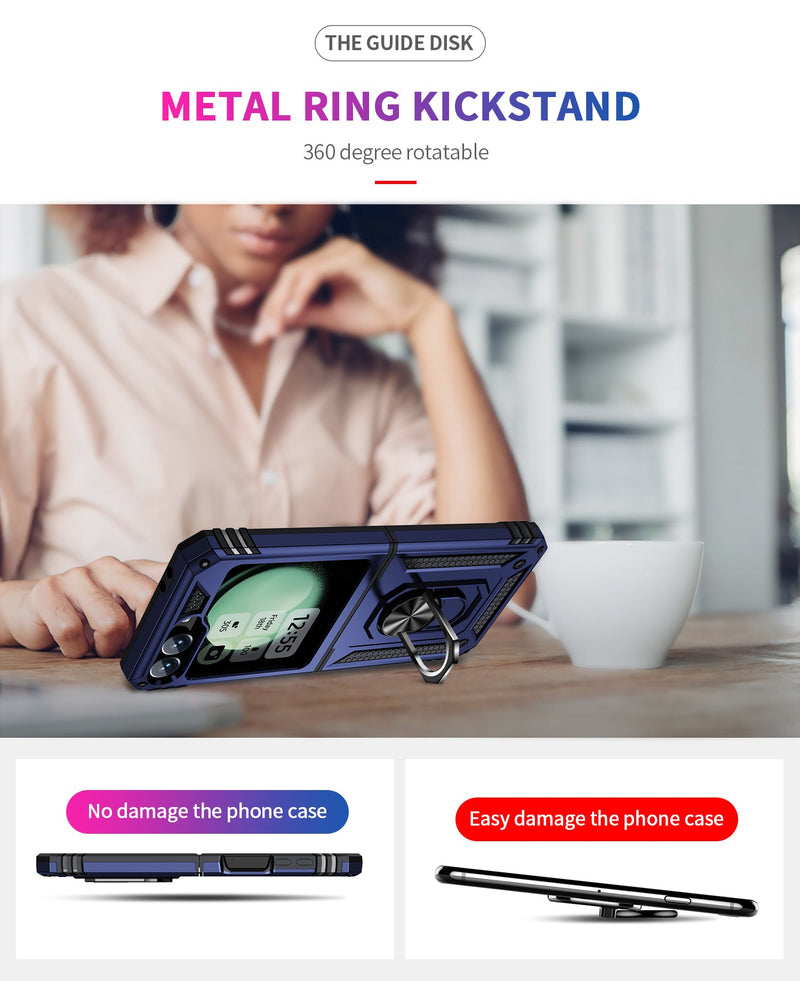 Samsung Galaxy Z Flip 7 FE Military Armour Kickstand Case [Navy]