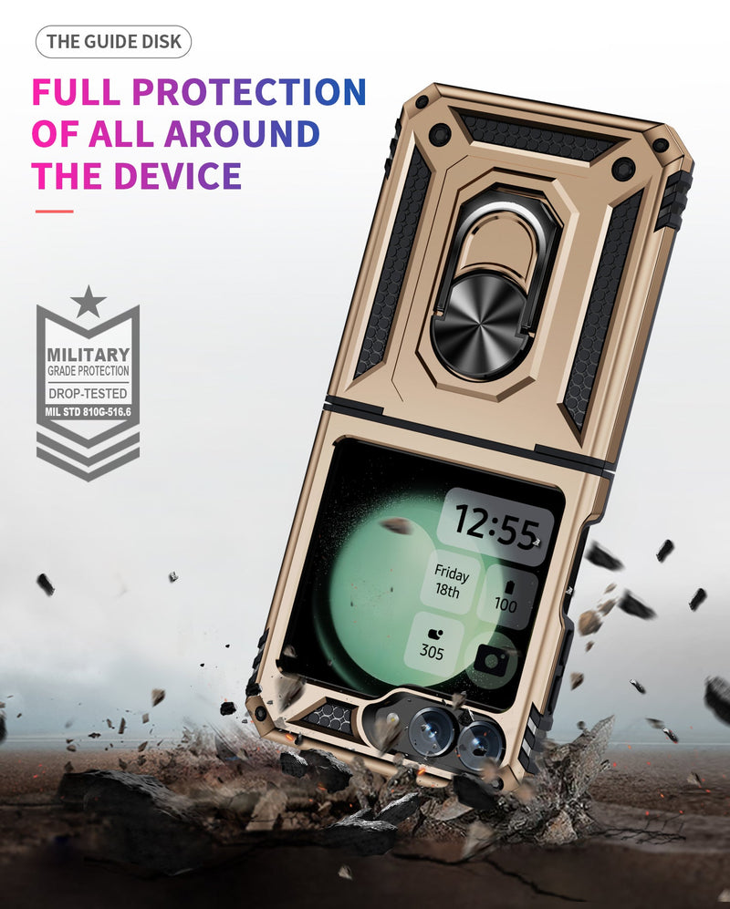 Samsung Galaxy Z Flip 7 FE Military Armour Kickstand Case [Gold]