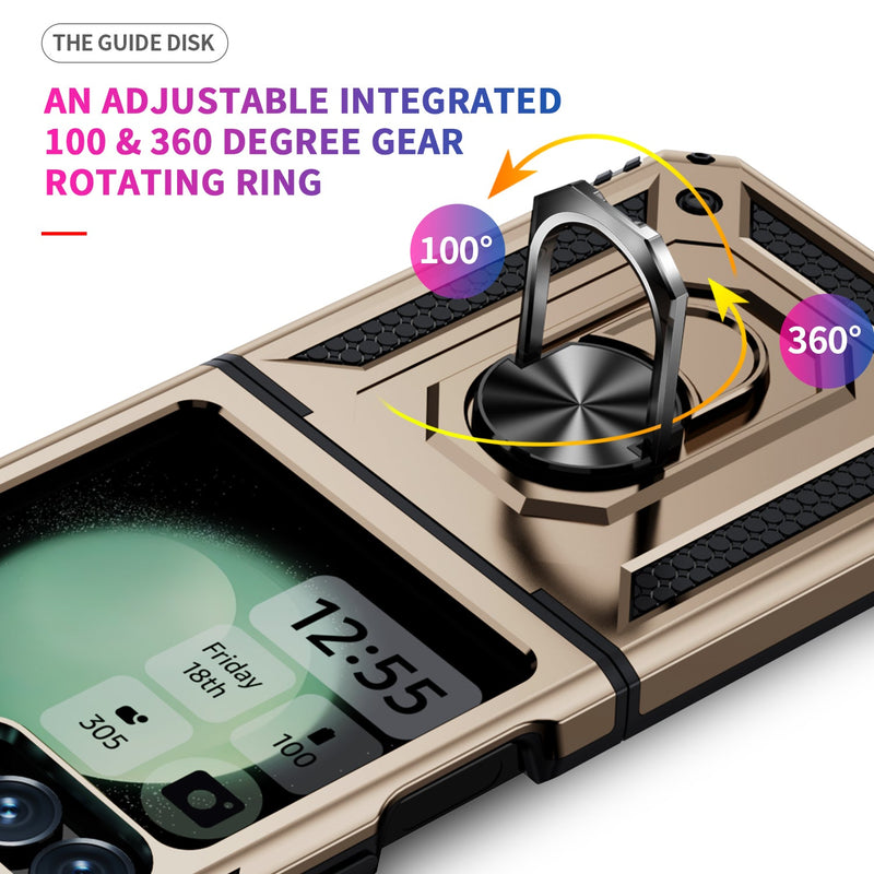 Samsung Galaxy Z Flip 7 FE Military Armour Kickstand Case [Gold]