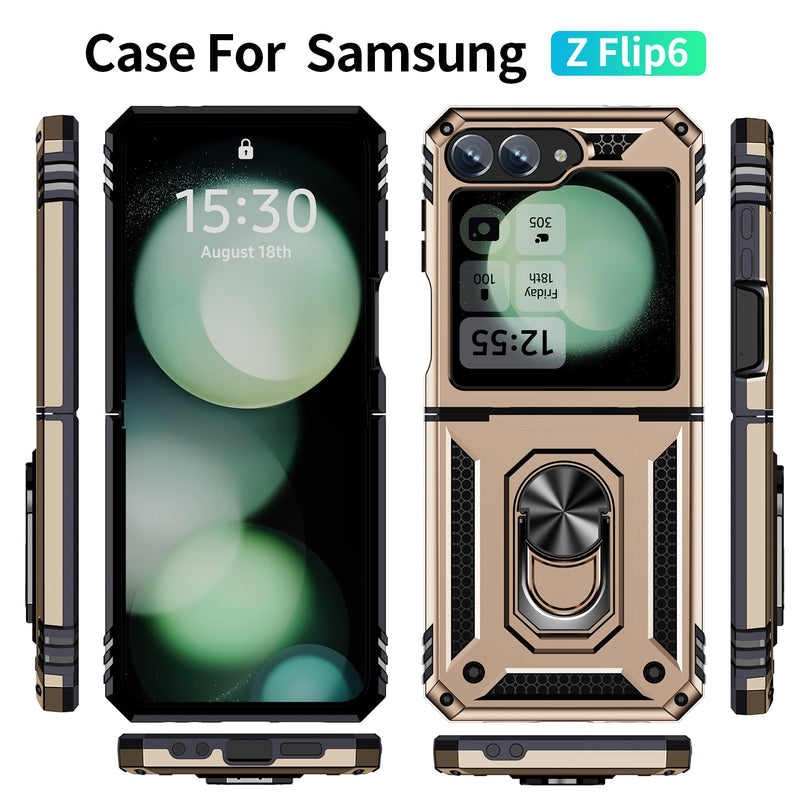 Samsung Galaxy Z Flip 7 FE Military Armour Kickstand Case [Gold]