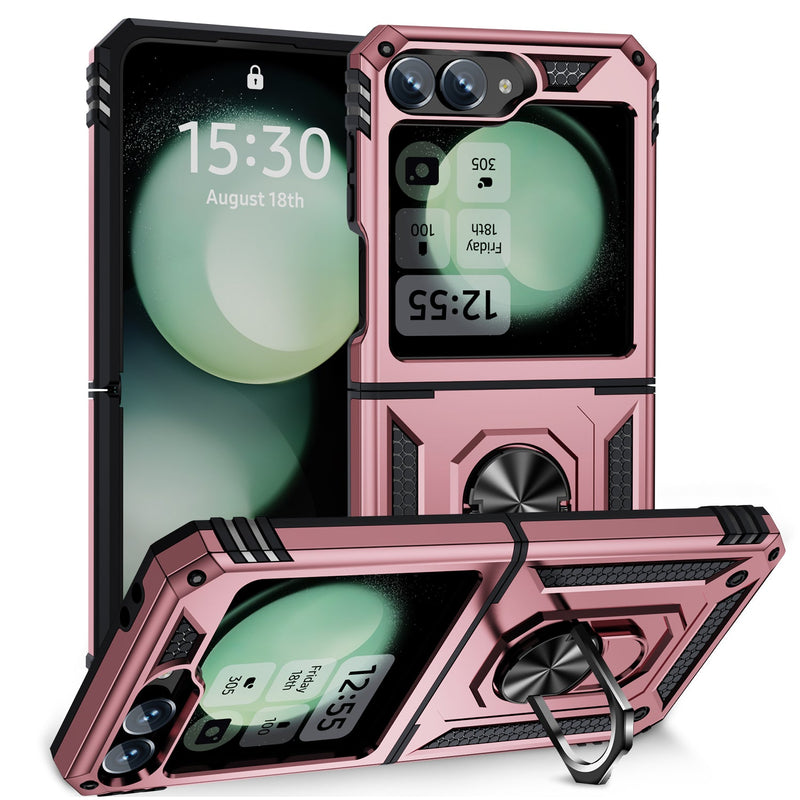 Samsung Galaxy Z Flip 7 FE Military Armour Kickstand Case [Rose Gold]