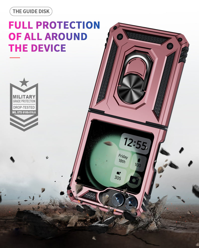 Samsung Galaxy Z Flip 7 FE Military Armour Kickstand Case [Rose Gold]