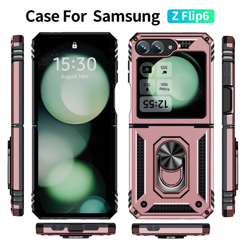 Samsung Galaxy Z Flip 7 FE Military Armour Kickstand Case [Rose Gold]