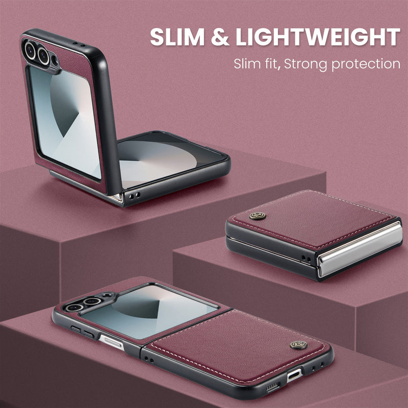 CaseMe Premium Business Style Case for Samsung Galaxy Z Flip 7 FE – Slim & Elegant [Maroon]
