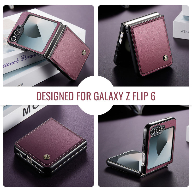 CaseMe Premium Business Style Case for Samsung Galaxy Z Flip 7 FE – Slim & Elegant [Maroon]
