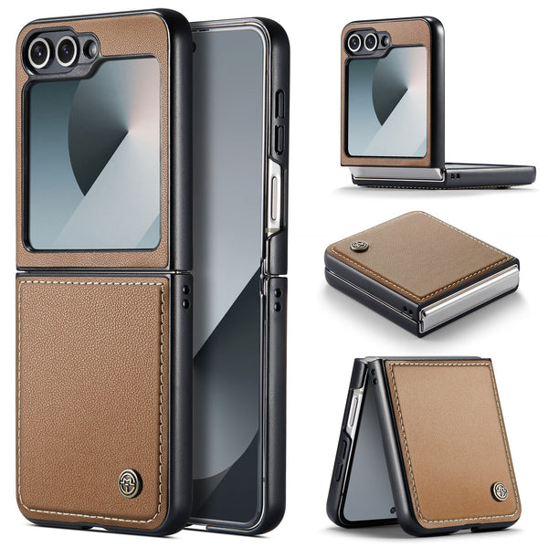 CaseMe Premium Business Style Case for Samsung Galaxy Z Flip 7 FE – Slim & Elegant [Brown]