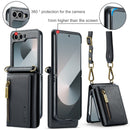 DG.MING Samsung Galaxy Z Flip 7 FE Crossbody Wallet Case [Black]