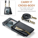 DG.MING Samsung Galaxy Z Flip 7 FE Crossbody Wallet Case [Black]