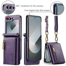 DG.MING Samsung Galaxy Z Flip 7 FE Crossbody Wallet Case [Purple]