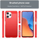 Xiaomi Redmi 12 5G Carbon Fibre TPU Case Slim Shockproof Cover Red