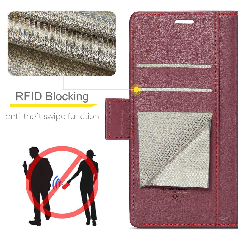 Xiaomi 14 CaseMe 023 Wallet Flip Cover, RFID Protection, Card Holder
