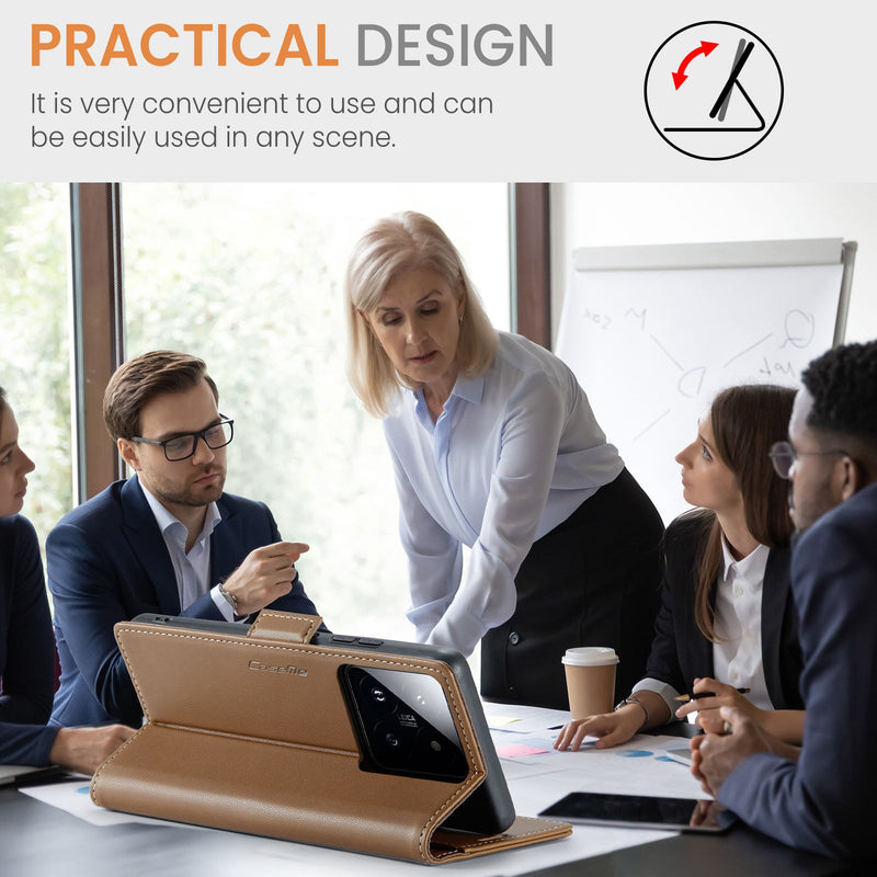 Xiaomi 14 CaseMe 023 Wallet Flip Cover, RFID Protection, Card Holder