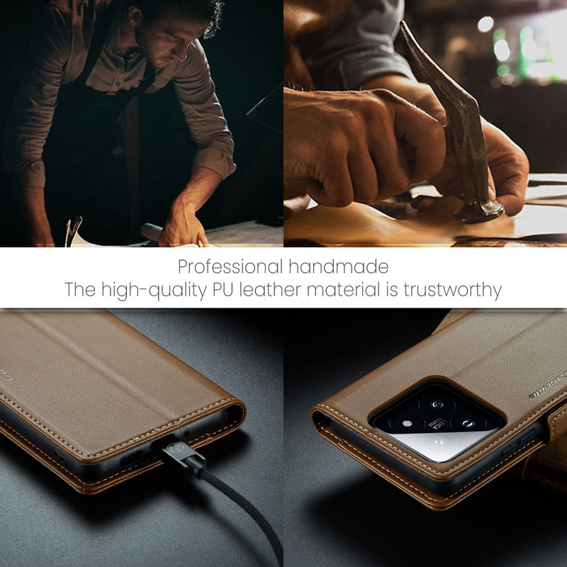 Xiaomi 14 CaseMe 023 Wallet Flip Cover, RFID Protection, Card Holder