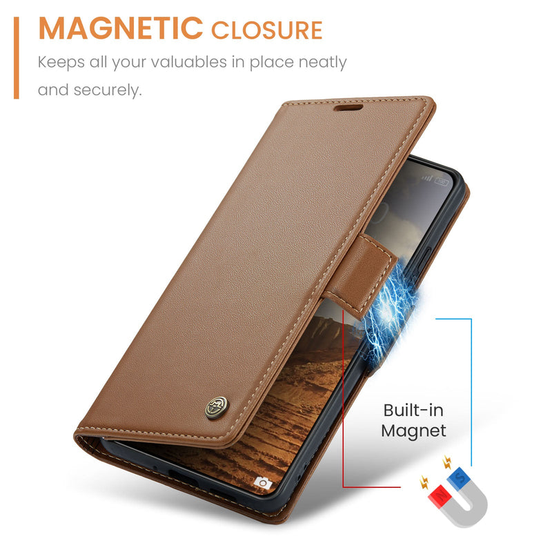 Xiaomi 14 CaseMe 023 Wallet Flip Cover, RFID Protection, Card Holder