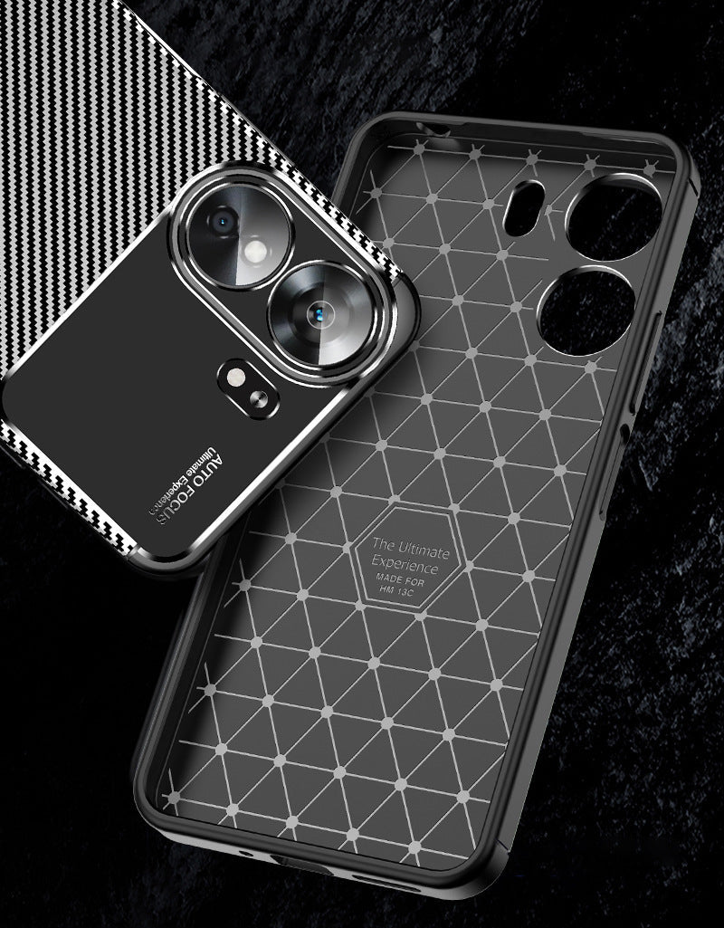 Xiaomi Poco C65 Carbon Fibre Back Case [Black]
