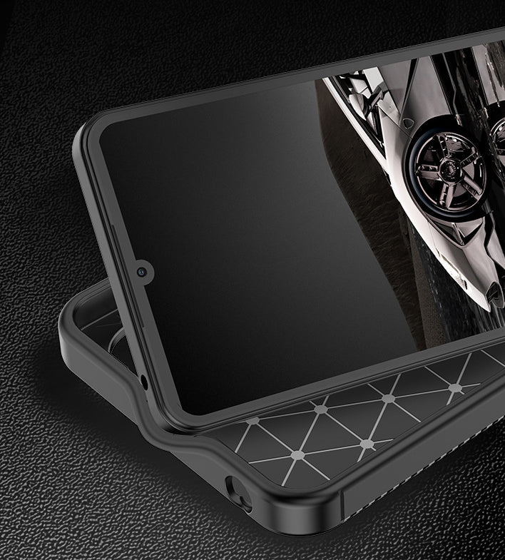 Xiaomi Poco C65 Carbon Fibre Back Case [Black]