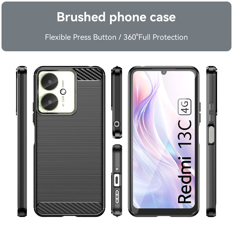 Xiaomi Poco C65 Carbon Fibre Brushed Case [Black]