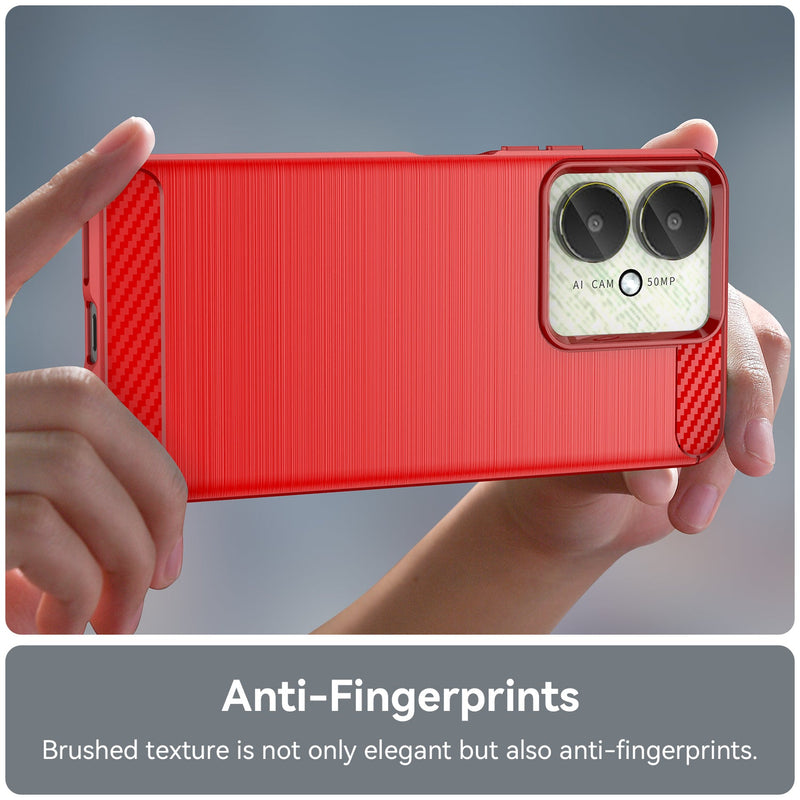 Xiaomi Redmi 13C 4G Carbon Fibre Brushed Case (Red)