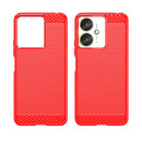 Xiaomi Redmi 13C 4G Carbon Fibre TPU Case Slim Shockproof Cover Red