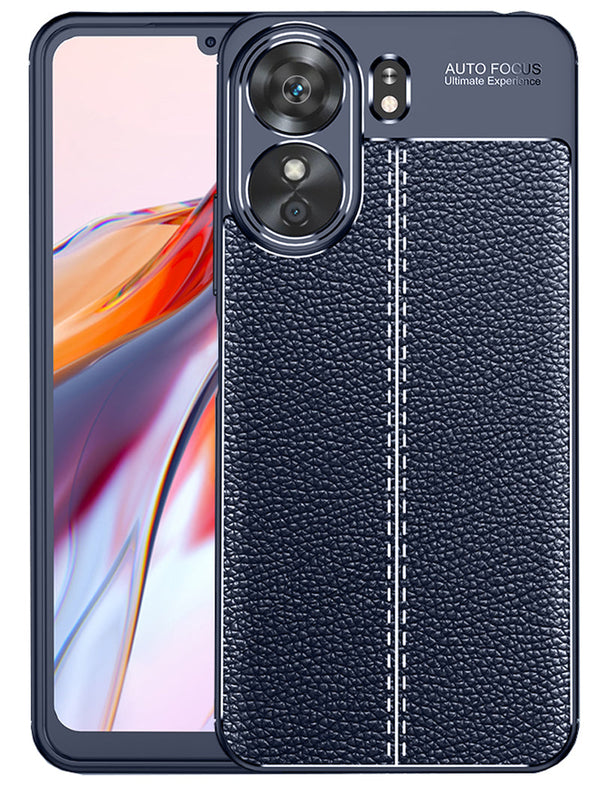 Xiaomi Poco C65 Leather Texture Back Case [Navy]