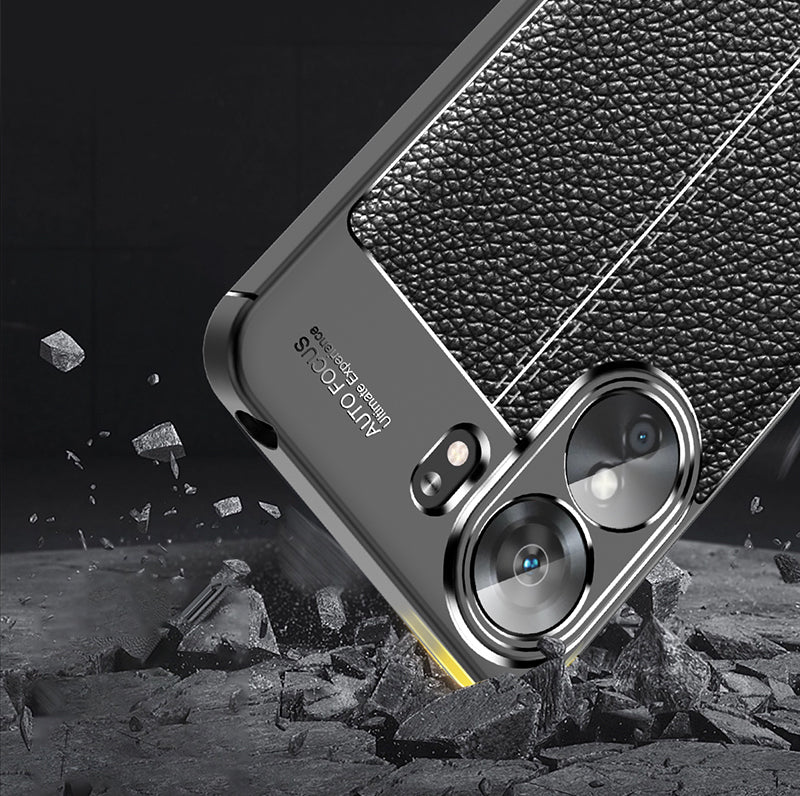 Xiaomi Poco C65 Leather Texture Back Case [Black]