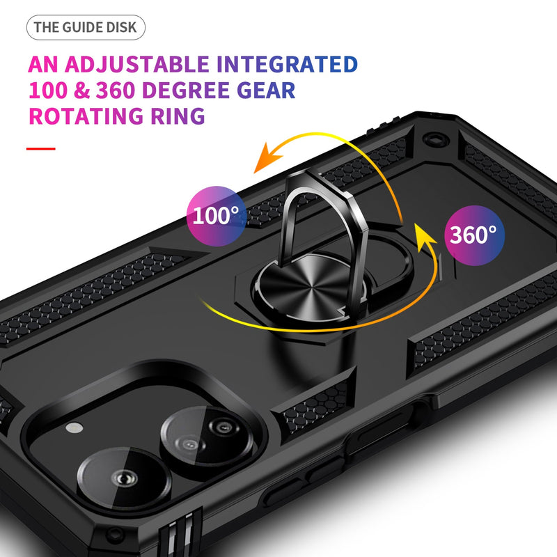 Xiaomi Poco C65 Military Armour Ring Case [Black]