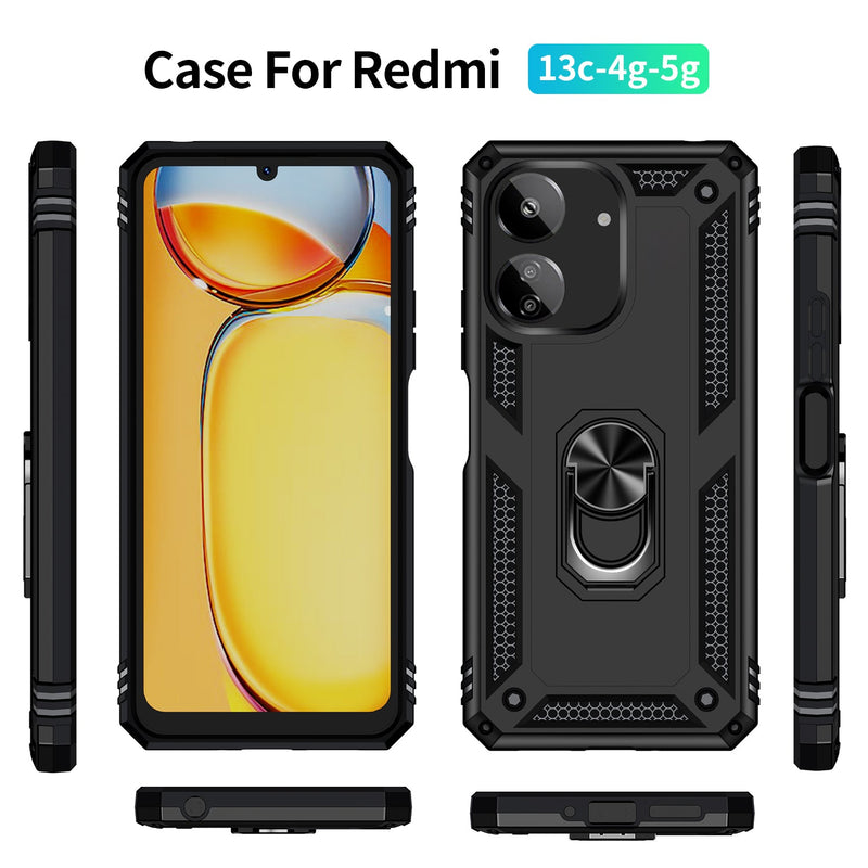 Xiaomi Poco C65 Military Armour Ring Case [Black]