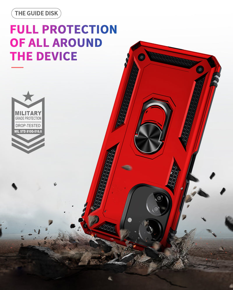 Xiaomi Poco C65 Military Armour Ring Case [Red]