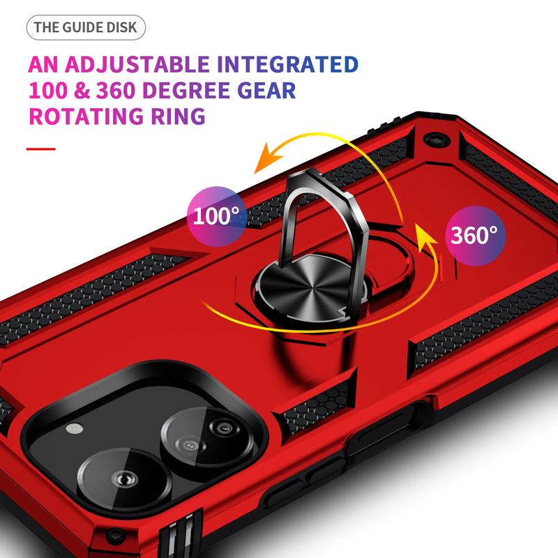 Xiaomi Poco C65 Military Armour Ring Case [Red]