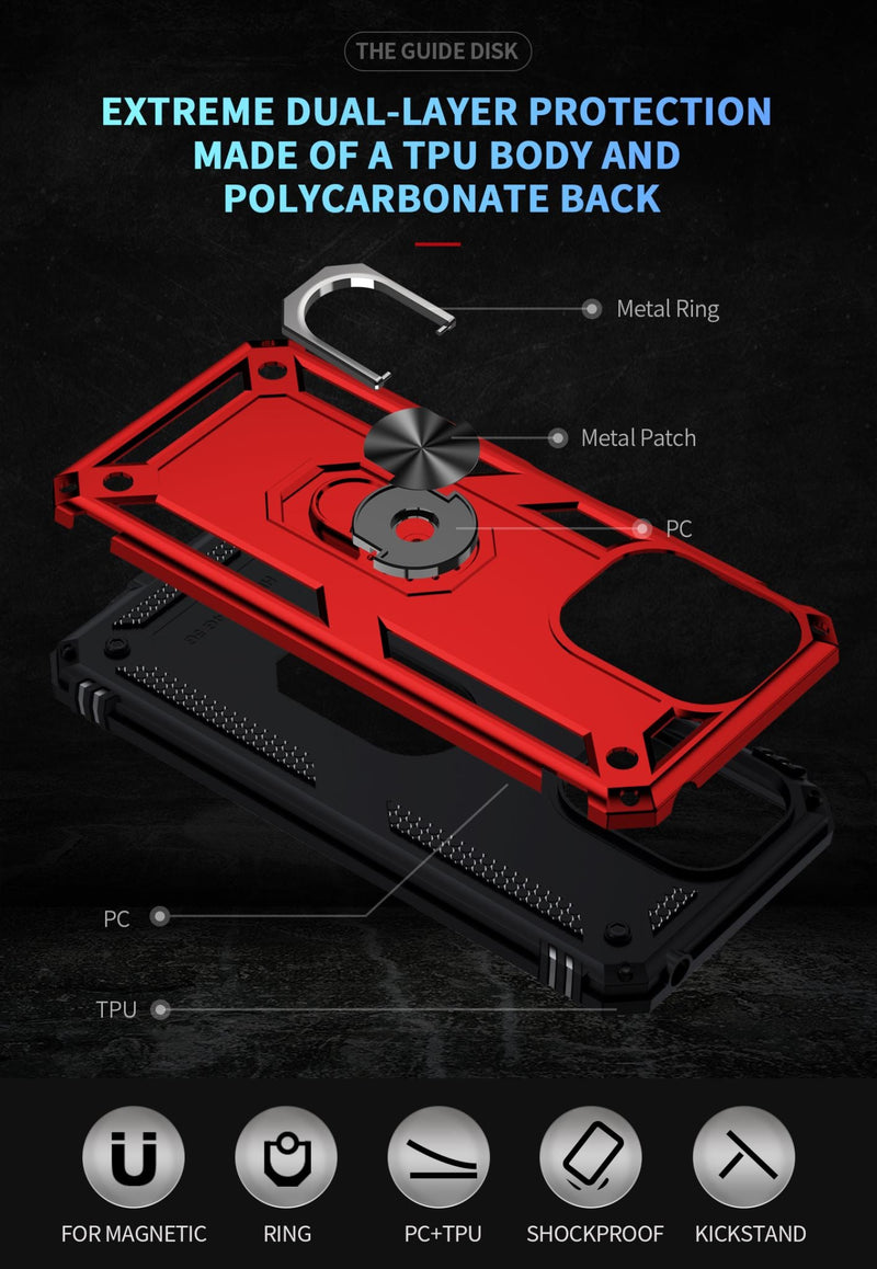 Xiaomi Poco C65 Military Armour Ring Case [Red]