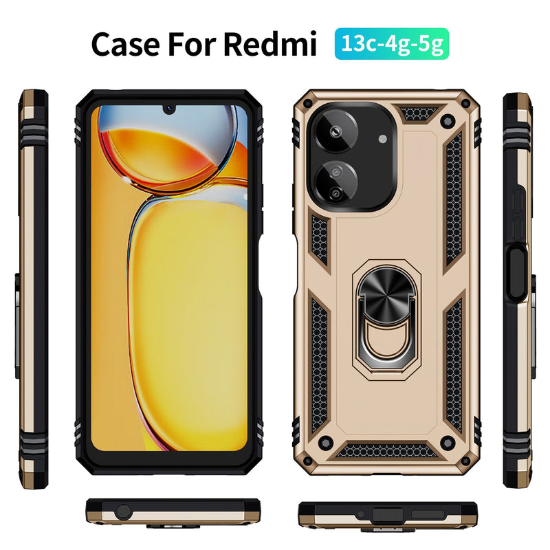 Xiaomi Poco C65 Military Armour Ring Case [Gold]