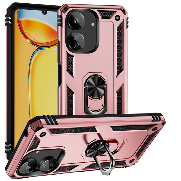 Xiaomi Poco C65 Military Armour Ring Case [RoseGold]