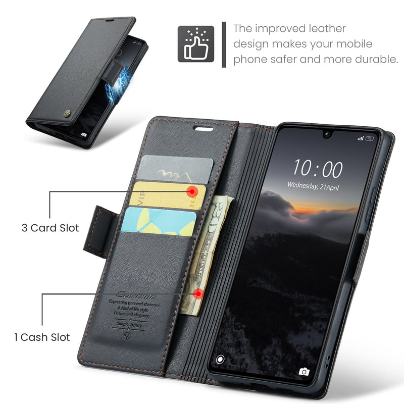 Xiaomi Poco C65 CaseMe Retro Wallet Case [Black]