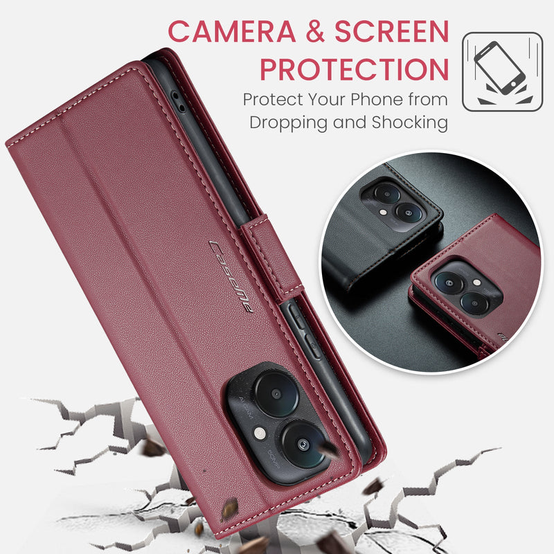 Xiaomi Poco C65 CaseMe Retro Wallet Case [Maroon]