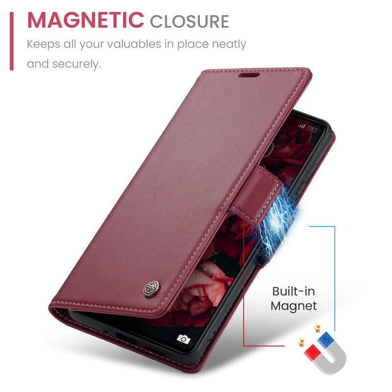 Xiaomi Poco C65 CaseMe Retro Wallet Case [Maroon]