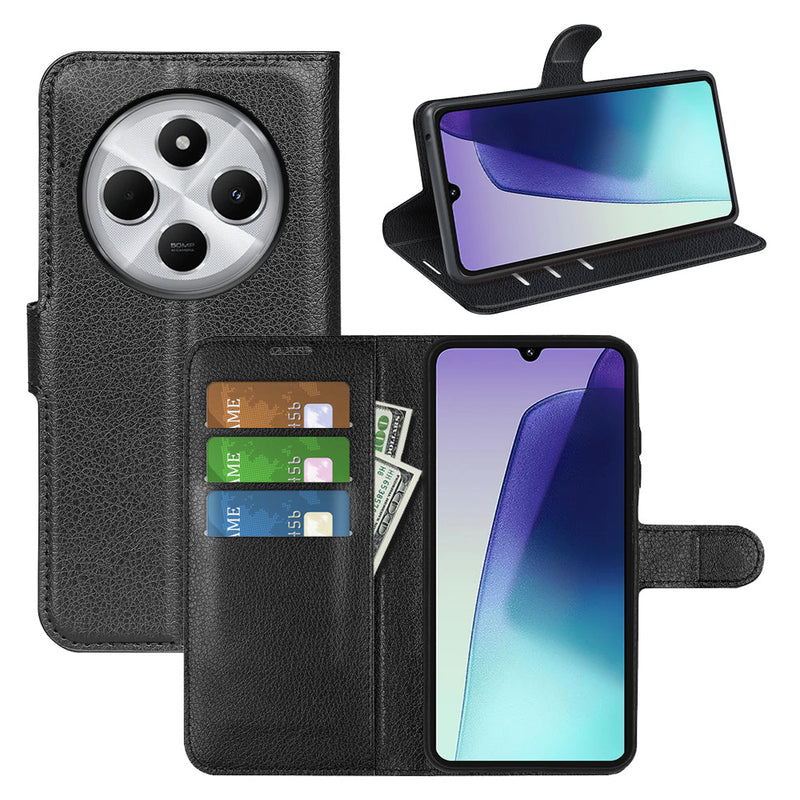Xiaomi Redmi 14C PU Wallet Case (Black)