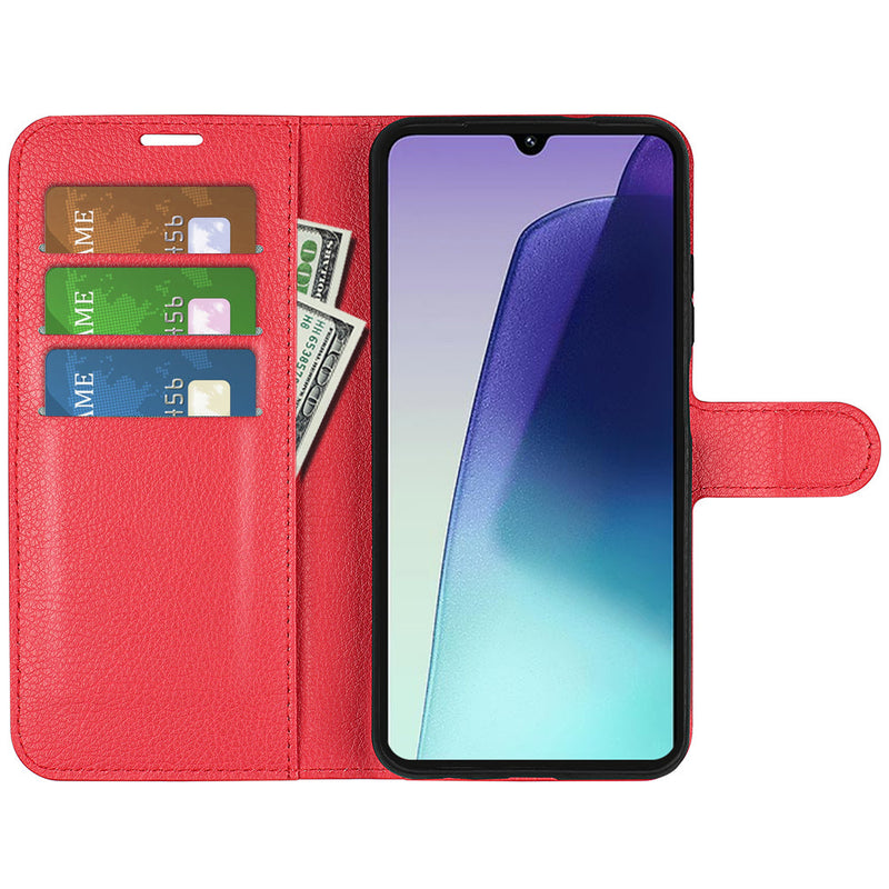 Xiaomi Redmi 14C PU Wallet Case (Red)