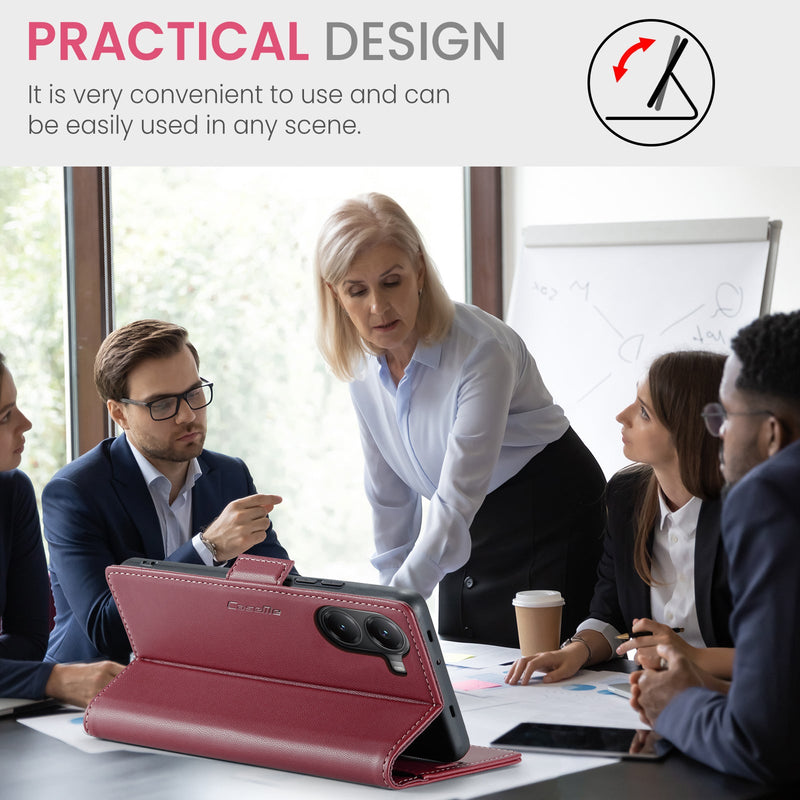 Xiaomi Poco X7 Pro CaseMe Retro Wallet Case [Maroon]