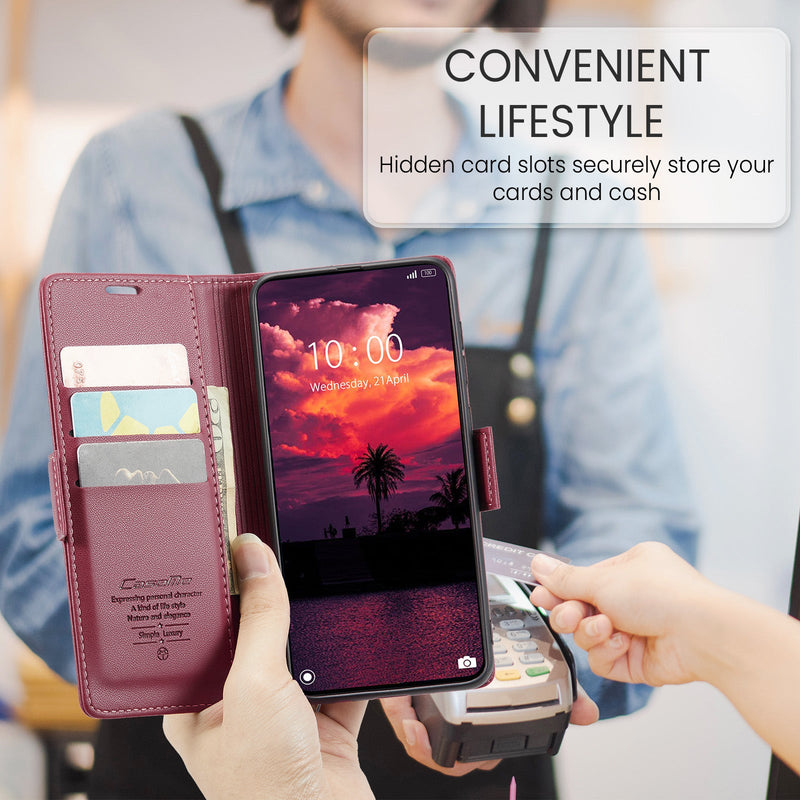 Xiaomi Poco X7 Pro CaseMe Retro Wallet Case [Maroon]