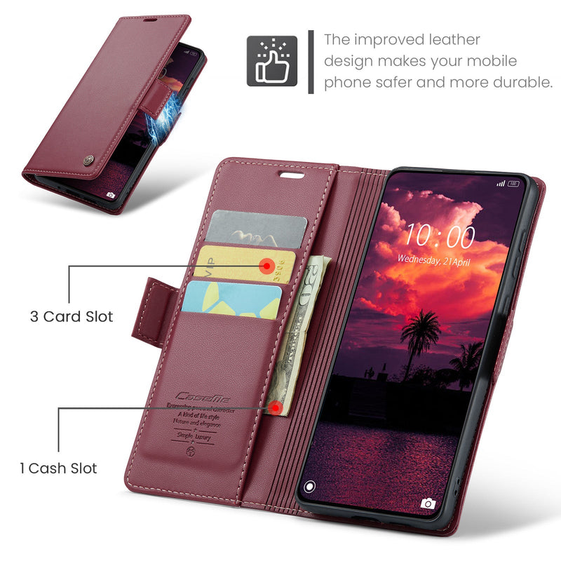 Xiaomi Poco X7 Pro CaseMe Retro Wallet Case [Maroon]