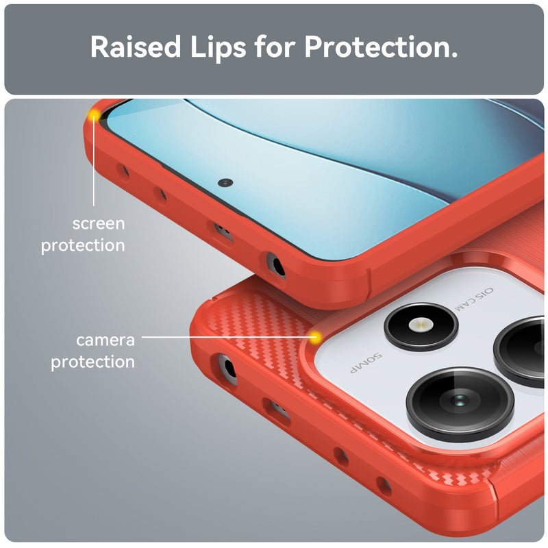 Xiaomi Redmi Note 14 5G Carbon Fibre Brushed Case [Red]