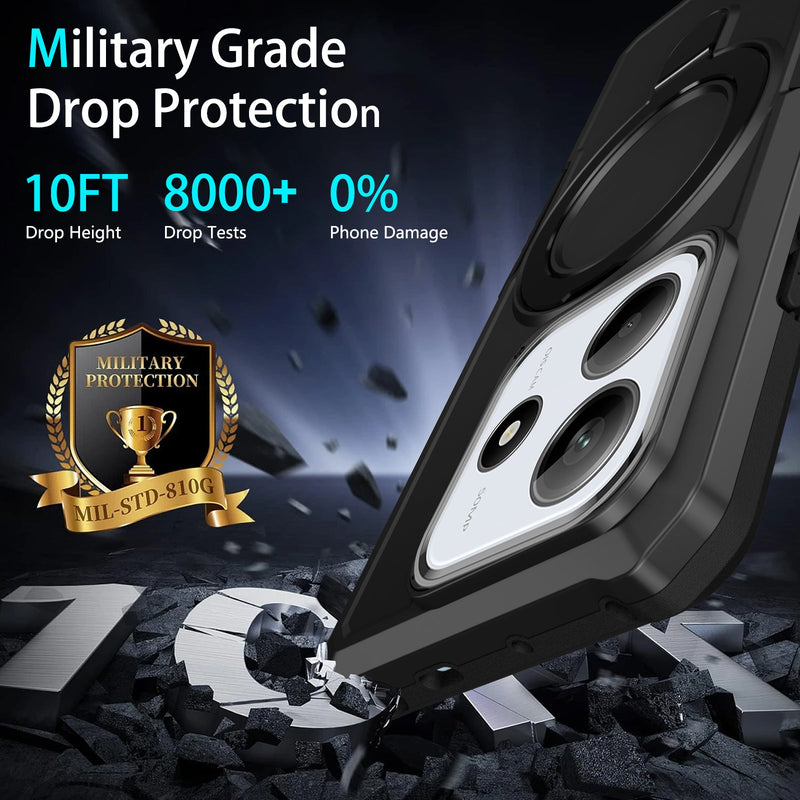 Xiaomi Redmi Note 14 5G Case Ring Kickstand [Black]