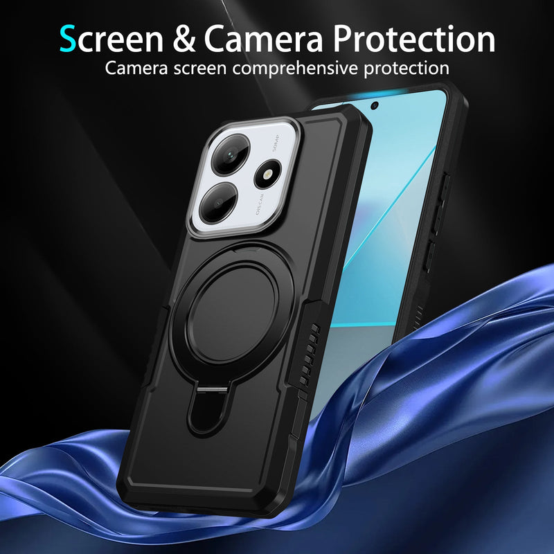 Xiaomi Redmi Note 14 5G Case Ring Kickstand [Black]