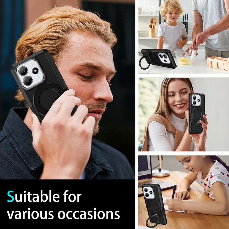 Xiaomi Redmi Note 14 5G Case Ring Kickstand [Black]