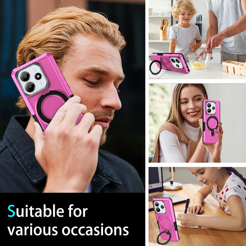 Xiaomi Redmi Note 14 5G Case Ring Kickstand [Pink]