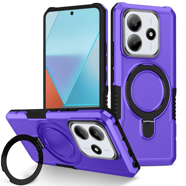 Xiaomi Redmi Note 14 5G Case Ring Kickstand [Purple]