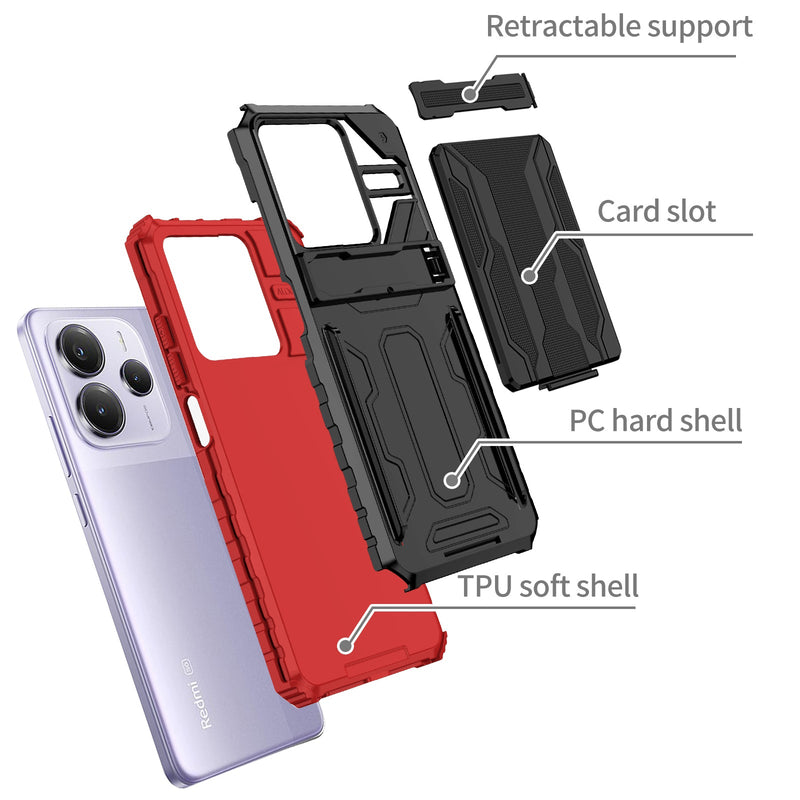 Xiaomi Redmi Note 14 5G Kickstand Card Case [Red]