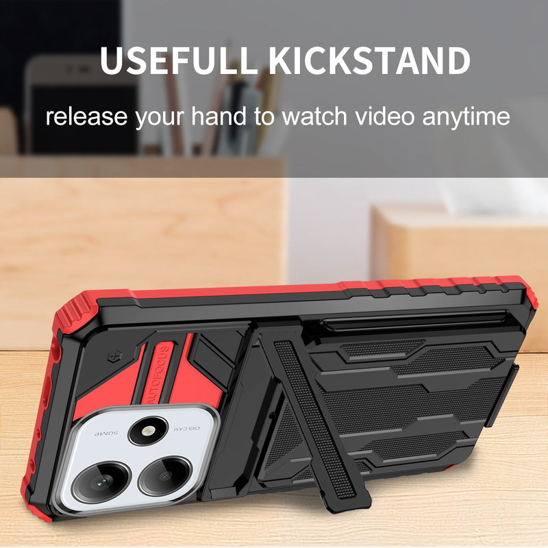 Xiaomi Redmi Note 14 5G Kickstand Card Case [Red]