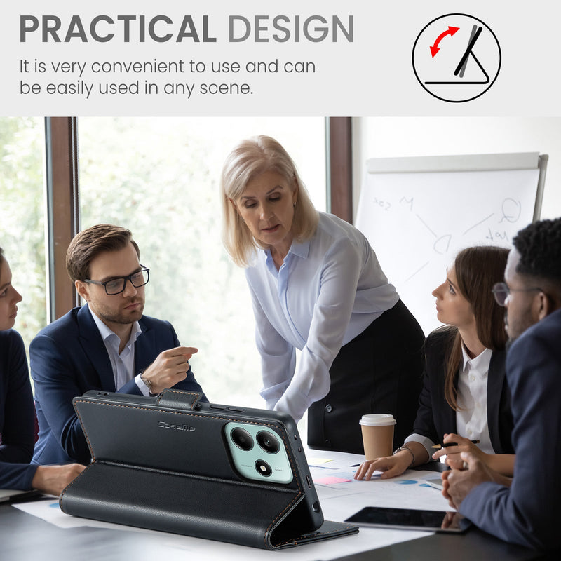 Xiaomi Redmi Note 14 5G CaseMe Retro Wallet Case [Black]