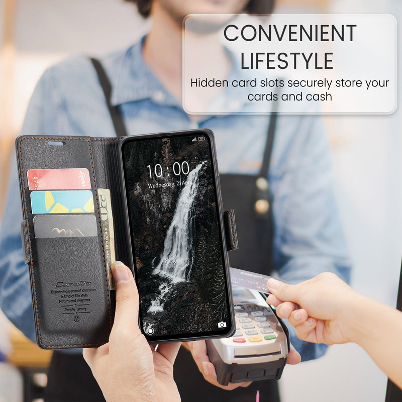 Xiaomi Redmi Note 14 5G CaseMe Retro Wallet Case [Black]